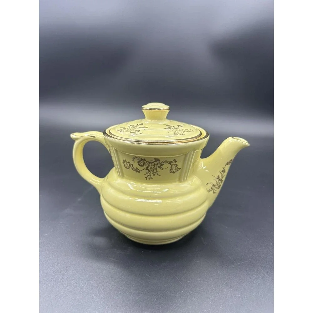 Vintage Enterprise Aluminum Co. Yellow/Gold Floral -Drip-O-Lator Coffee Pot MINT